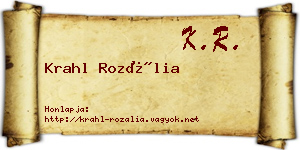 Krahl Rozália névjegykártya